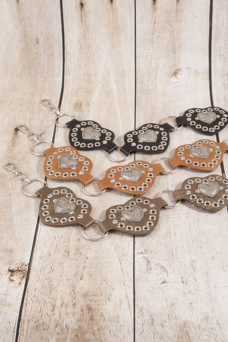 Heart Concho Ring Chain Belt