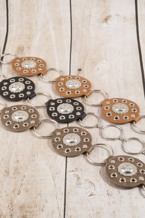 Round Concho Ring Chain Belt