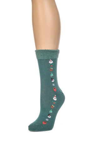 Green Christmas Pattern Socks