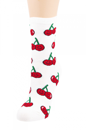 Smiley Face Cherry Socks
