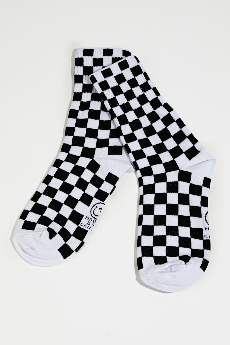 Black White Checkered Socks