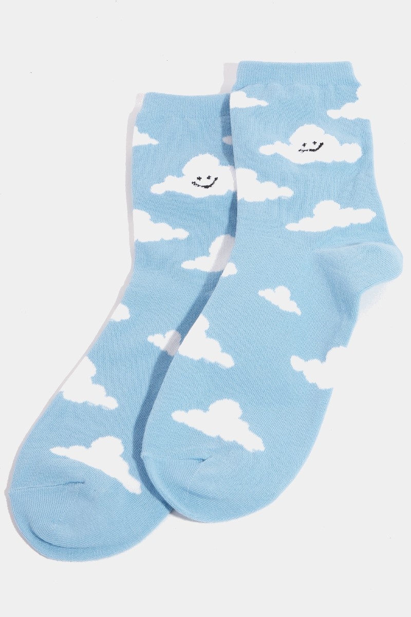 Smiling Cloud Blue Skies Socks