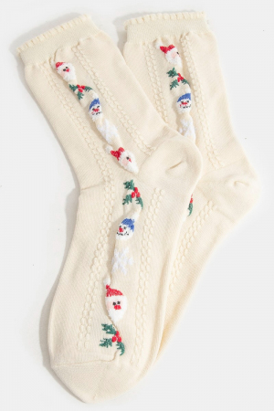Embroidered Santa and Snowman Ch...