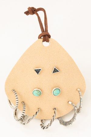 Antique Assorted Hoop Stud Earrings Set