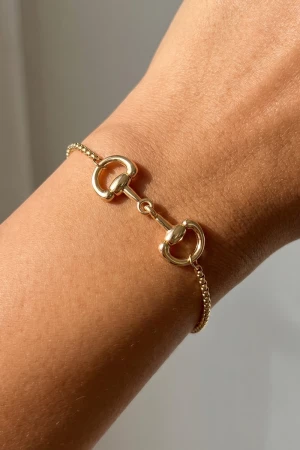 Horse Bit Charm Box Chain Dainty Bracelet
