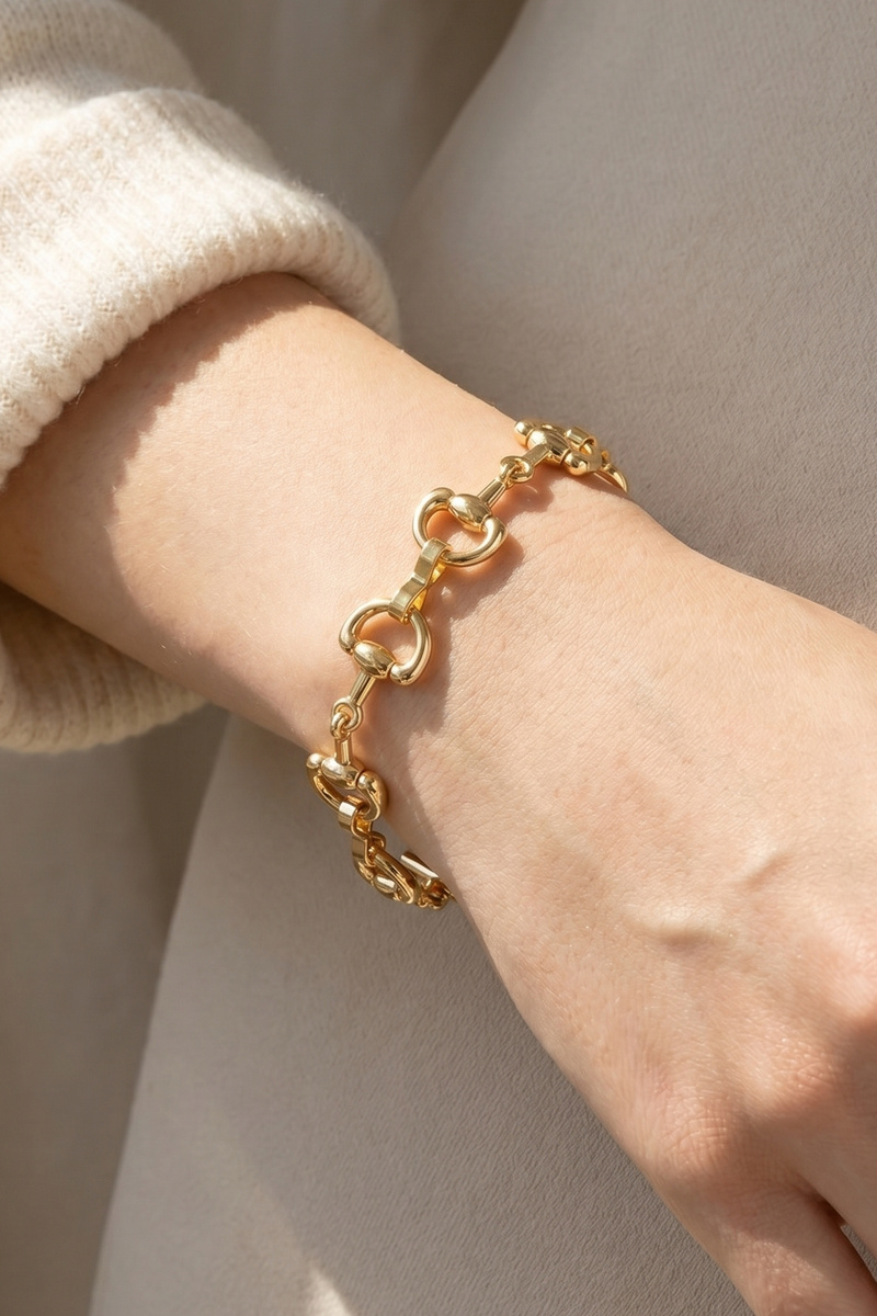 Equestrian Snaffle Bit Chain Link Bracelet