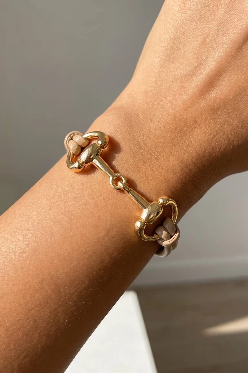 Equestrian Horsebit Vegan Leather Cord Bracelet