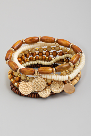 Mixed Tones Beaded Bracelet Set