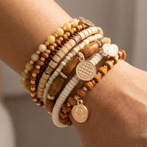Mixed Tones Beaded Bracelet Set
