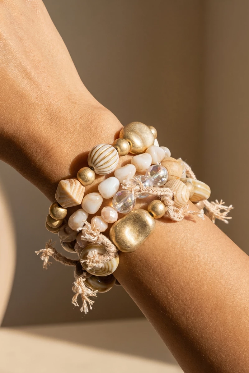 Mixed Natural Bead Wrap Bracelet