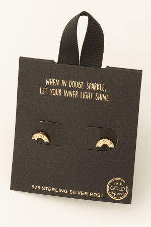 Mini Cz Rainbow Stud Earrings